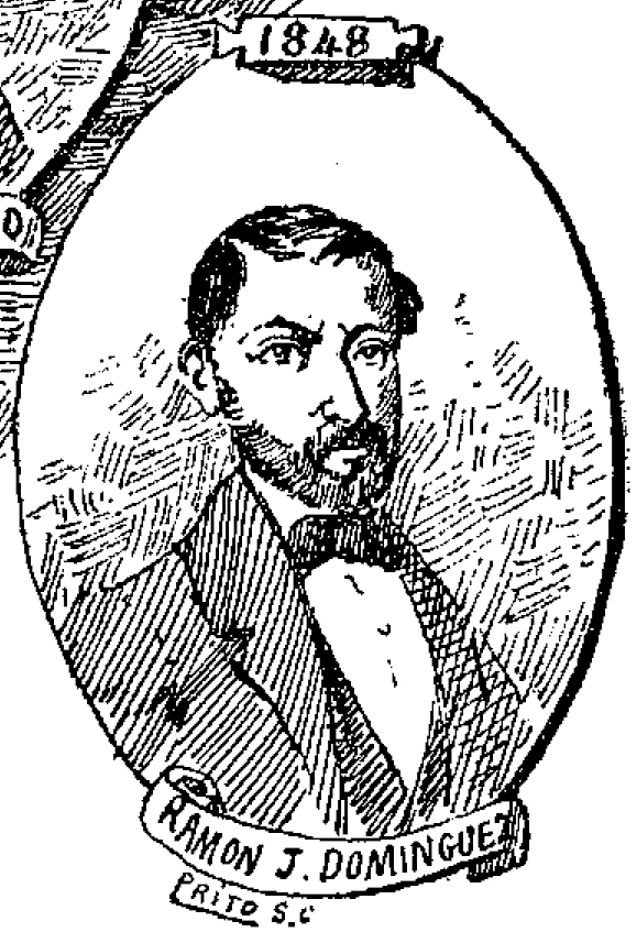 Retrato grabado de Ramón J. Domínguez, en una orla con el año 1848